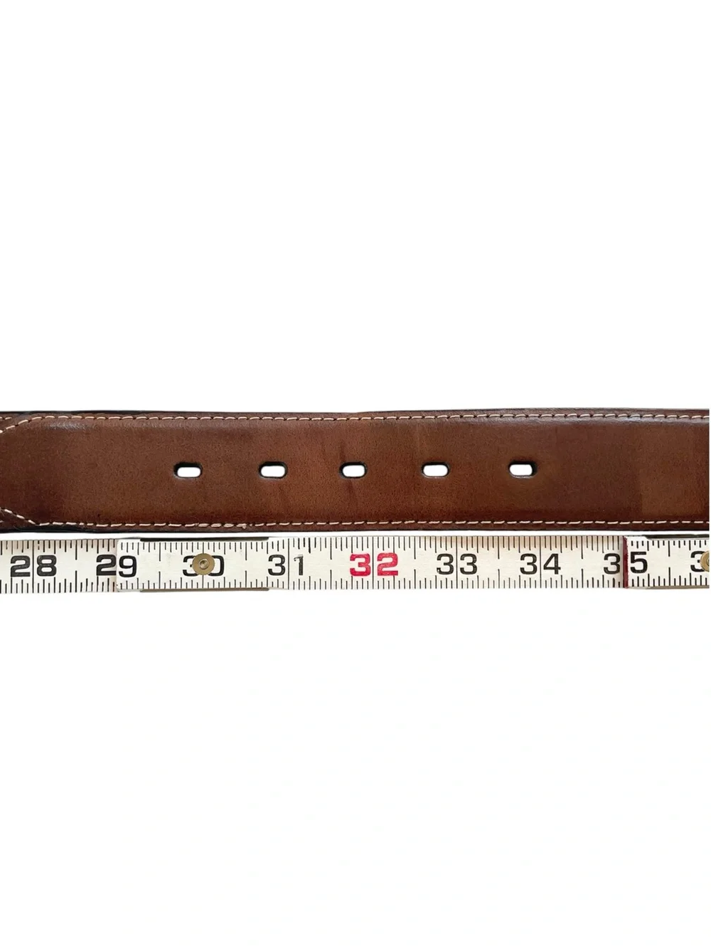 Nocona Western Cognac Brown Genuine Leather Belt Silver Buckle Size 32